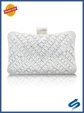 Rhinestone Clutch Evening Bag Sparkly Sequin Handbag with Chain Strap